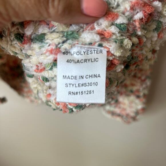 Jodifl Women's‎ Multicolor Popcorn Knit Pullover Sweater Size Medium Pointed Hem - Picture 7 of 8